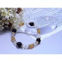 ゴールデンシャインオブシディアン＆シトリンデザインブレス