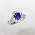 サファイア 2.119ct リング・指輪 8号 Pt900プラチナ 中央宝石鑑別書 【中古】 (258344)