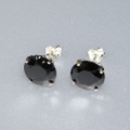 シルバー925 ブラックジルコニアピアス ラウンド10mm 6-124