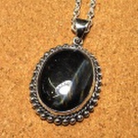 シルバー925 ブルータイガーアイ ハンドメイドペンダントトップ ST-219