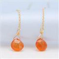 ジェムケリーK18イエローゴールドカーネリアンピアス