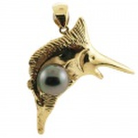 タヒチアンパール 黒真珠 ランクＡＡＡ １４ｋマーリンブラックパールトップ