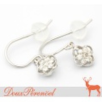 ダイヤモンド アメリカンフック ピアス K10WG D:0.07 D:0.07 【10金ホワイトゴールド】【レディース】【女性用】