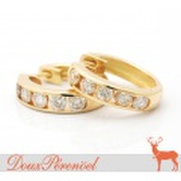 ダイヤモンド フープピアス K18YG D:0.50 D:0.50 【18金イエローゴールド】【レディース】【女性用】