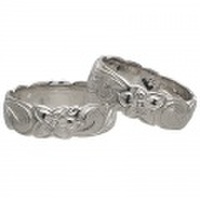 ハワイアンジュエリー / 6mm＆6mm　カットアウトスクロールペアリング　ロジウムコーティング済み