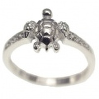 ハワイアンジュエリー リアルホヌのキラキラキュービックジルコニア リング