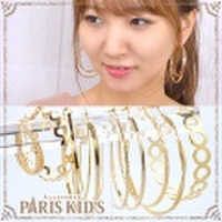 ピアス デザイン メタル フープ ピアス 60mm 6cm ゴールド シルバー シンプル 輪っか josim