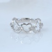 ピンキーリング　ハート&heart ダイヤモンド　ホワイトゴールド 小指指輪　y120053w