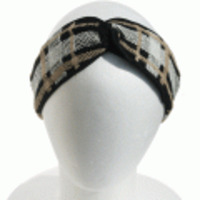 ブランド-NAMRATA JOSHIPURAヘアアクセサリー◆クロスヘアバンドスレッドプレイド◆ブラック