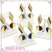 プレート ハーフ カラー ラウンド ピアス colpo