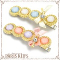 ヘアクリップ ビジュー バイカラー 鍵 リボン ゴールド ヘアアクセ ヘアアクセサリー ゆめかわ ymgir