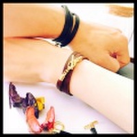 ペアブレスレット イタリアンレザー 3連 イタリアンレザー ブレスレット　[刻印不可][メール便可]