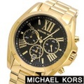 マイケルコース MICHAEL KORS 腕時計 ユニセックス・男女兼用 クロノグラフ ブラック x イエローゴールド BRADSHAW ブラッドショー MK5739 【送料無料】