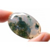 モスアゲート【8】　天然石ルース・カボション（33×22mm）