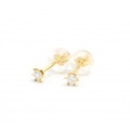 一粒ダイヤ ピアス K18YG D:0.05 D:0.05 新品 [ダイヤモンド 18金イエローゴールド]