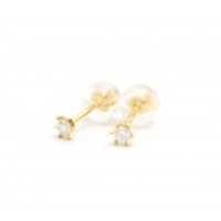 一粒ダイヤ ピアス K18YG D:0.05 D:0.05 新品 [ダイヤモンド 18金イエローゴールド]