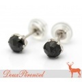 一粒ブラックダイヤ ピアス Pt900 D:0.30 D:0.30 【ダイヤモンド】【1粒】【プラチナ】【黒色】【レディース】【女性用】