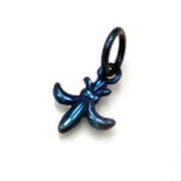 純チタンペンダントトップ　ゆり・純チタンブルー T37BL