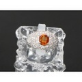 新着値下げ【PT900 プラチナ】指輪 リング オレンジサファイア2.15ct ダイヤモンド1.66ct 11号 16.6g レディース 1235-0