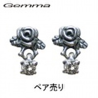 送料無料 ジェンマ 〜 レディース ローズピアス〜ジルコニア〜GR-Pi003-W （ペア売り）