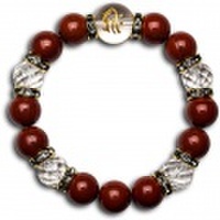 大玉梵字ブレスレット【レッドジャスパー】（メンズ）