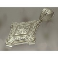 大人仕様でシニア世代にもお勧めワンランク上のアクセサリー！シルバー925 HIP HOP・B系ペンダントトップ BIG ダイヤ型