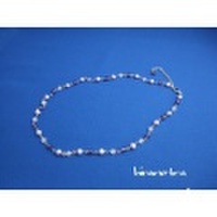 天然石と淡水パールのネックレス