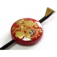 平打ちかんざし　梅の花　赤