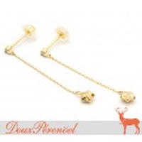 流れ星が揺れる ダイヤモンド ピアス K18YG D:0.03 D:0.03 [18金イエローゴールド スウィング スター]