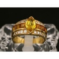 新着価格破壊値下げ【K18YG イエローゴールド】指輪 リング サファイア1.37ct サファイア1.41ct ダイヤ0.34ct 13号 7.8g レディース 10113-0