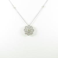 K18WG／K18YG フラワー ダイヤモンドネックレス