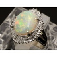 ☆誕生石10月新着【PT900 プラチナ】指輪 リング オパール2.68ct ダイヤモンド0.51ct 9号 8.2g レディース 9637-0