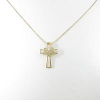 K18YG クロス×ハート ダイヤモンドネックレス