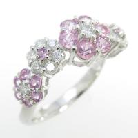 ポンテヴェキオ フラワー ピンクサファイヤリング