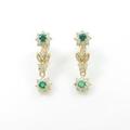 K18YG フラワー エメラルドイヤリング
