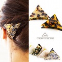 バンスクリップ　三角　バンスクリップ　シンプルヘアクリップ　べっ甲　バンスクリップ　上品バンスクリップ　バンス レディース べっ甲ヘアアクセ シンプル 大人可愛いヘアクリップ　アクセサリー プレゼント 女性バンスクリップ　ヘアアクセサリー　上品