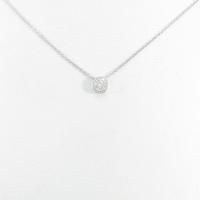 【リメイク】K18WG ソリティア ダイヤモンドネックレス10％引き