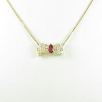 K18YG リボン ルビーネックレス30％引き