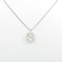 K18WG／PT フラワー ダイヤモンドネックレス
