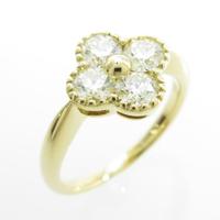 K18YG フラワー ダイヤモンドリング