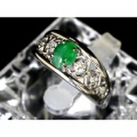 ☆誕生石5月新着【PT900 プラチナ】 指輪 リング ヒスイ0.98ct ダイヤモンド0.21ct 8.0ｇ 15号 レディース 04162-0