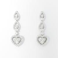 750WG／K18WG ハート ダイヤモンドピアス