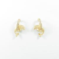K14YG ドルフィン ダイヤモンドピアス