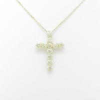 K18YG クロス ダイヤモンドネックレス