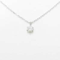 K18WG ソリティア ダイヤモンドネックレス