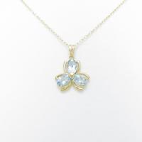 K18YG クローバー アクアマリンネックレス30％引き