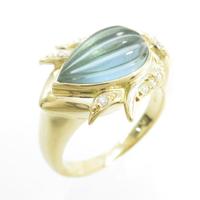 K18YG ブルートパーズリング10％引き