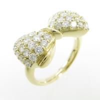 K18YG リボン ダイヤモンドリング10％引き