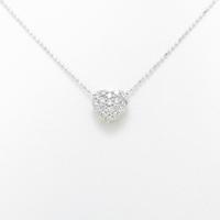 K18WG ハート ダイヤモンドネックレス