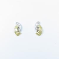 K18YG／PT ダイヤモンドピアス